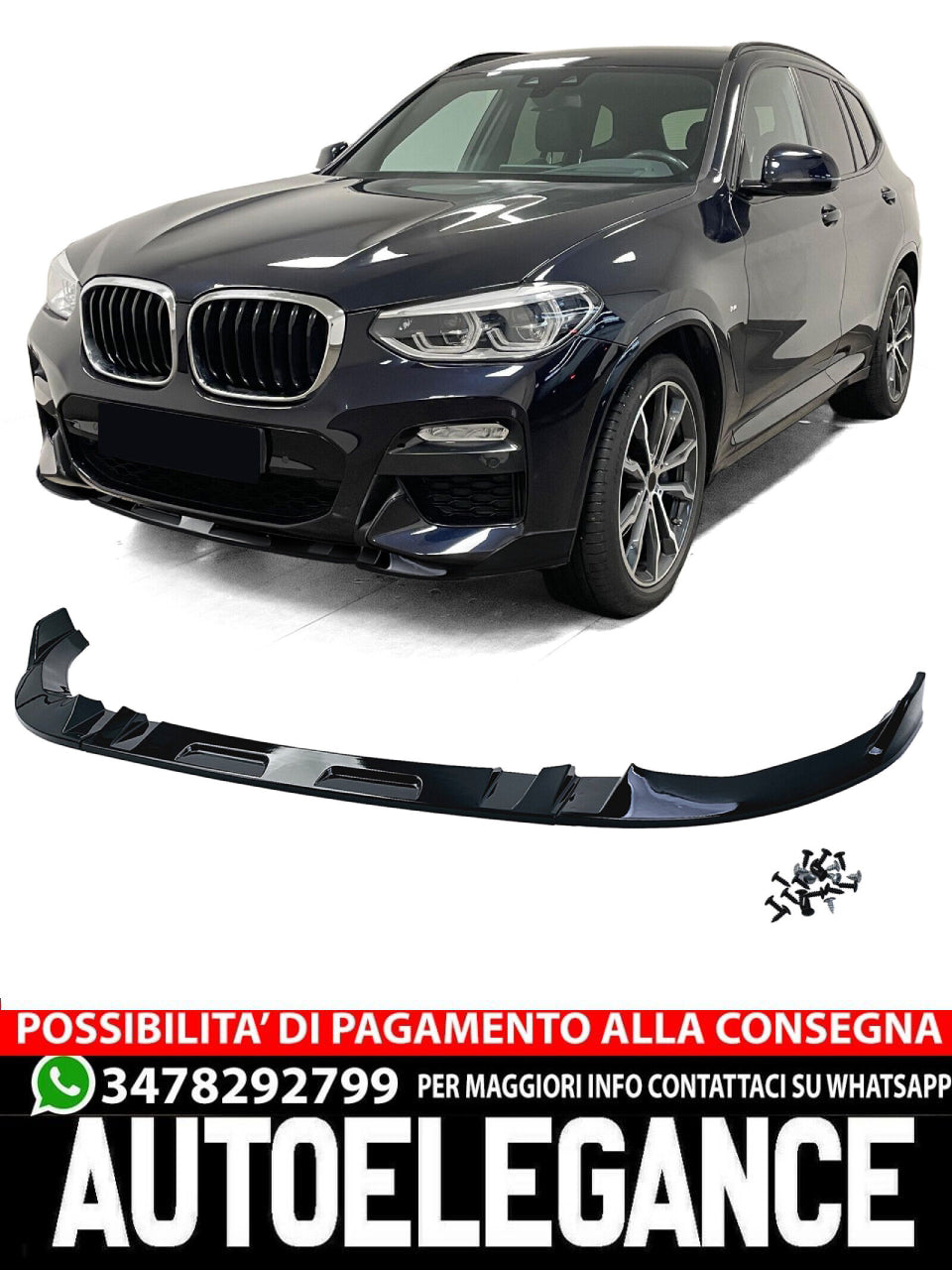 Spoiler Avant Lip Performance Gloss Black for BMW X3 G01 17-21 
