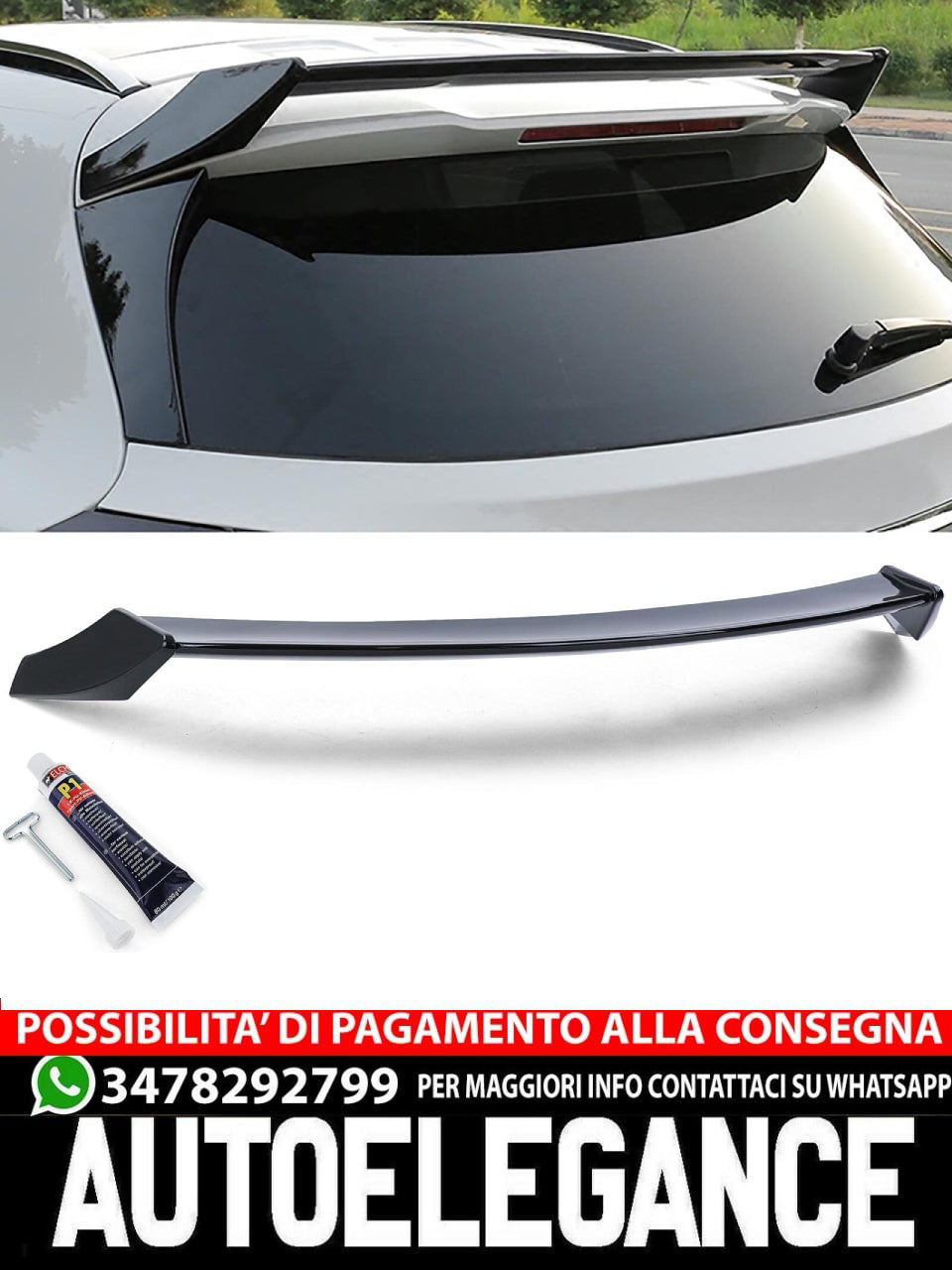 Spoiler sportivo sul tetto spoiler posteriore nero lucido adatto per Mercedes GLA X156 13-20