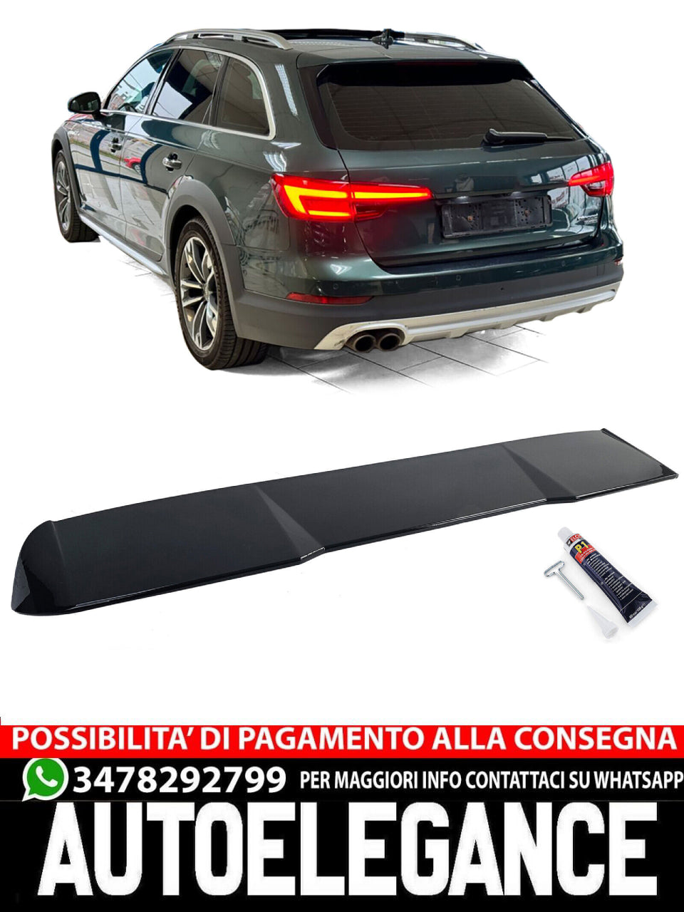 Performance Rear Spoiler Gloss Black for Audi A4 B8 allroad 09-16 