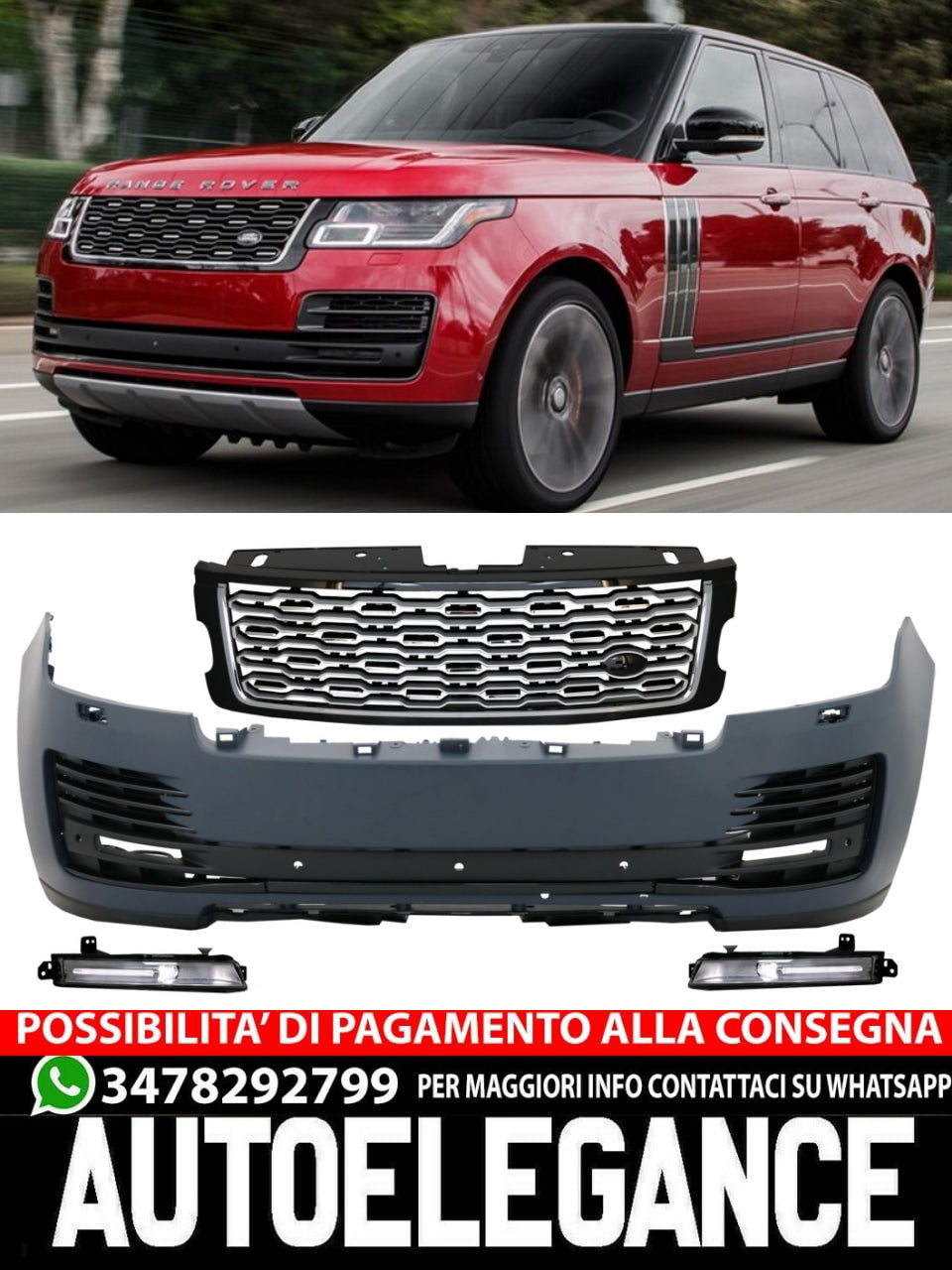 Paraurti anteriore completo adatto per Land Range Rover Vogue IV L405 (2018-2020) SVA Design