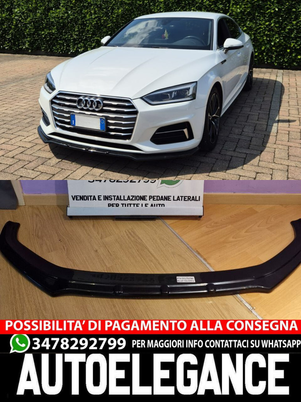 😍SPLITTER SUITABLE FOR AUDI A5 F5 2016-2019 SLINE S5 GLOSSY BLACK😍