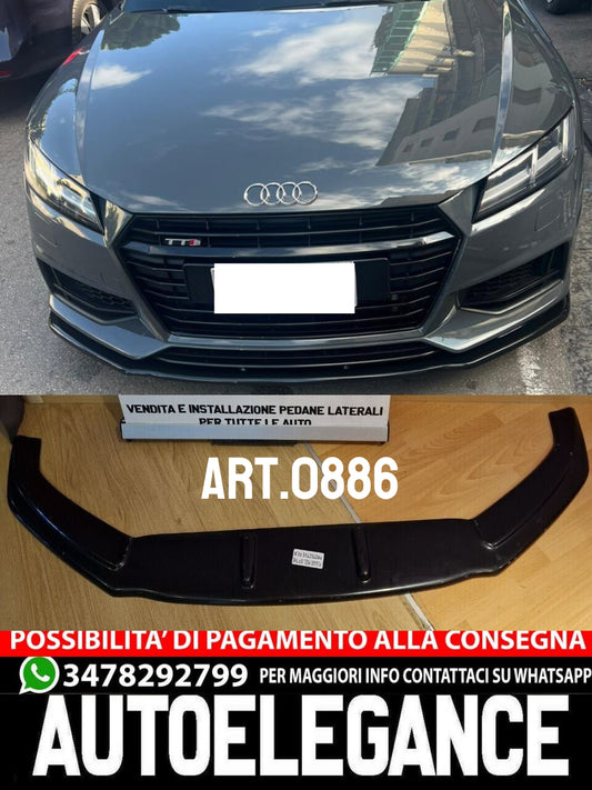 FRONT SPLITTER FOR AUDI TT FV MK3 2015+ SUITABLE FOR RS BUMPER GLOSS BLACK ABS
