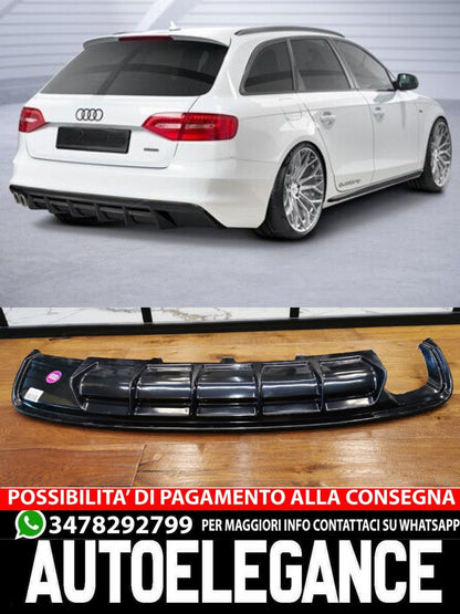 ✨Rear diffuser suitable for Audi A4 B8 (8K) RS4 LOOK 07-14 GLOSSY BLACK✨