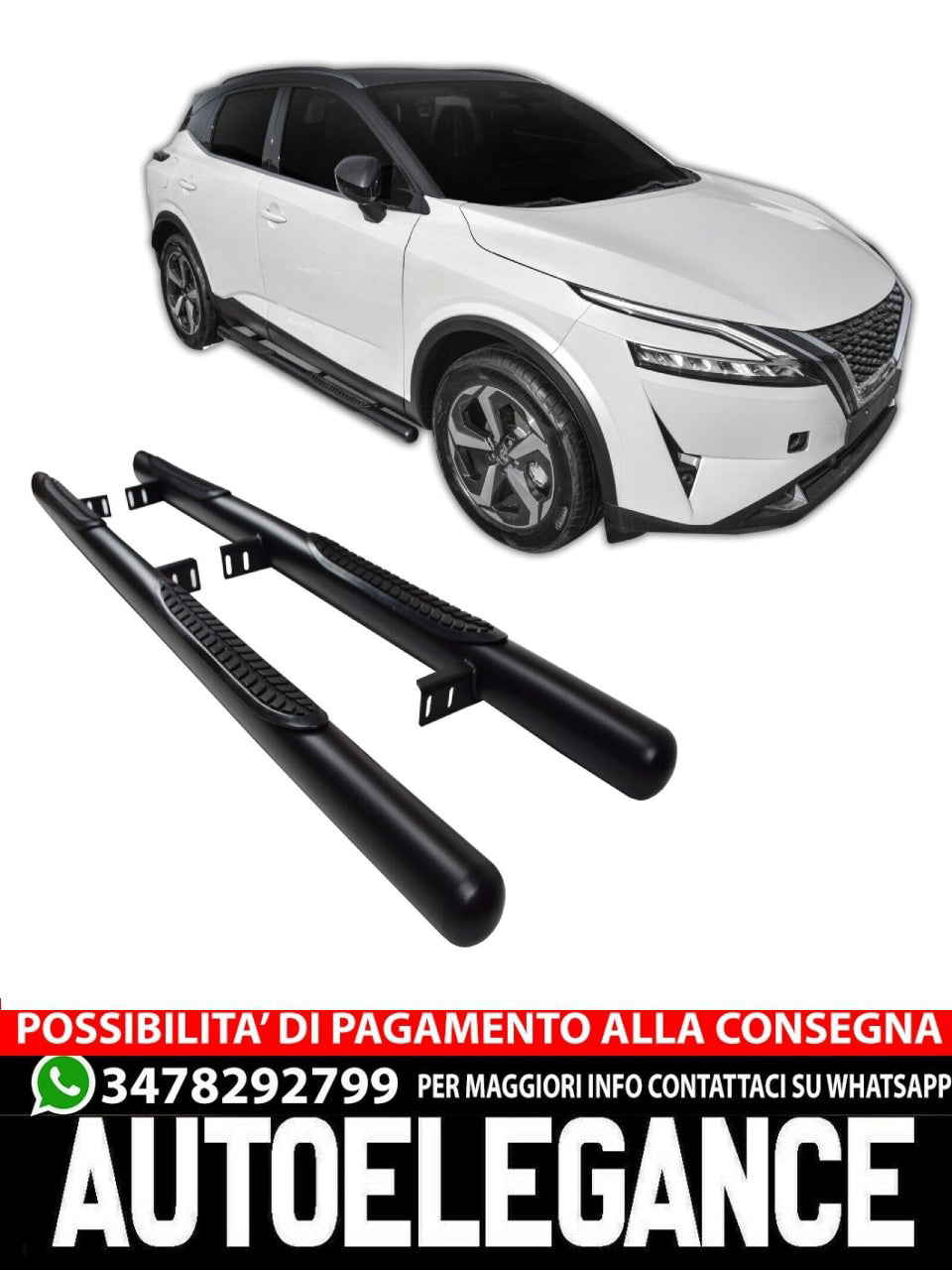 RUNNING BOARDS FOR NISSAN QASHQAI J12 from 2021 Black