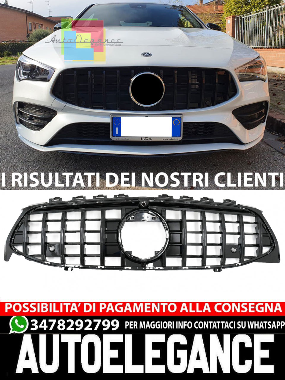 💎Griglia anteriore adatta per Mercedes CLA X118 C118 2019+ GT-R Panamericana💎