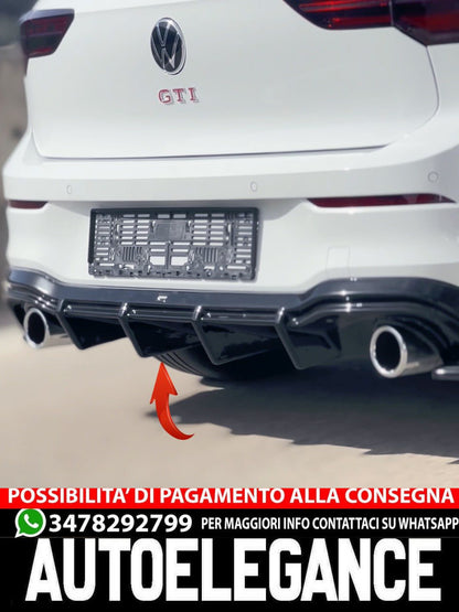Diffusore nero lucido posteriore adatto per  VW Volkswagen MK8 GTI 2020+