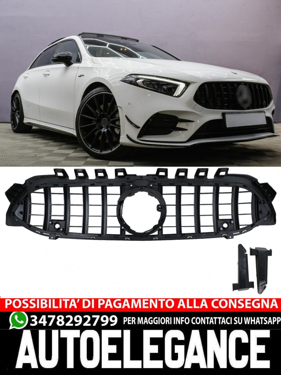 Griglia centrale adatta per Mercedes Classe A W177 V177 2018- GT-R Panamericana