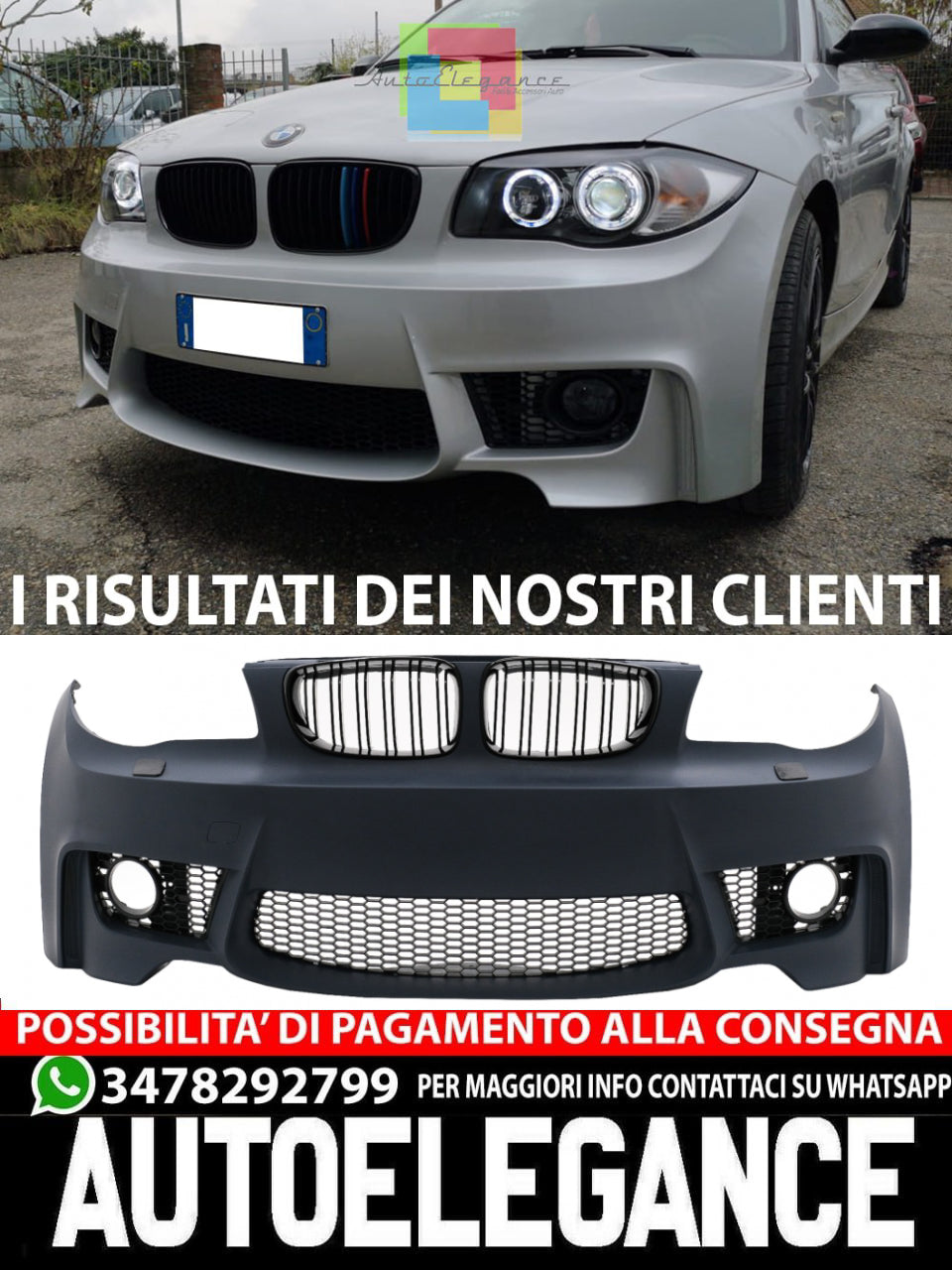 Front Bumper Suitable for BMW 1 Series E81 E82 E87 E88 (2004-2011) 1M Design 