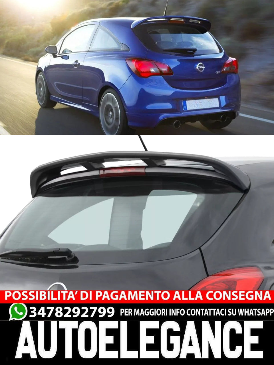 SPOILER POSTERIORE adatto per OPEL CORSA E
