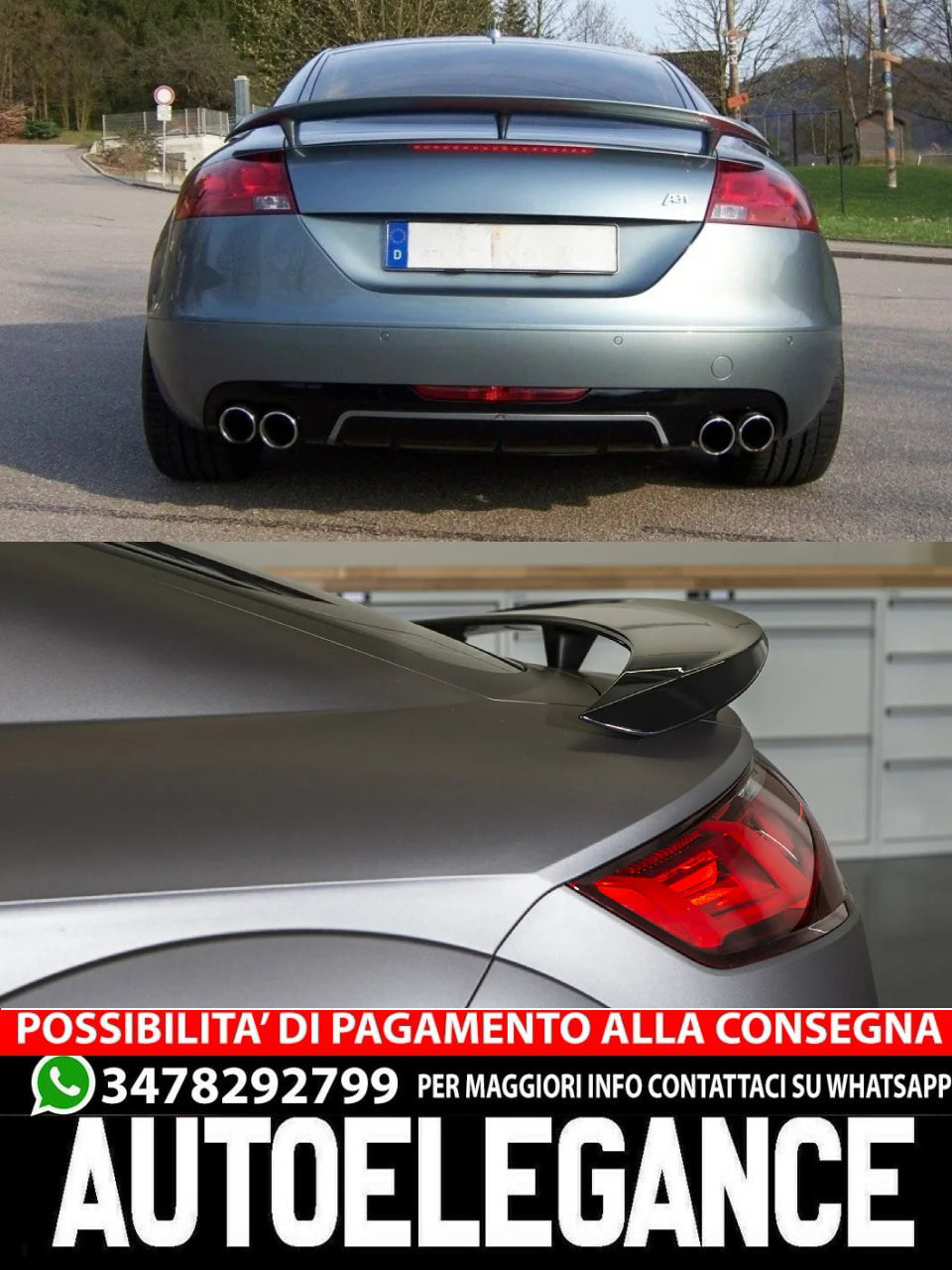 SPOILER POSTERIORE adatto per AUDI TT 8J