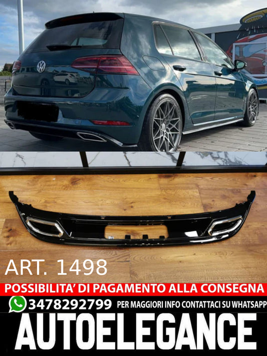 DIFFUSORE ADATTO PER VW GOLF 7.5 2017-2020 LOOK RLINE NERO LUCIDO