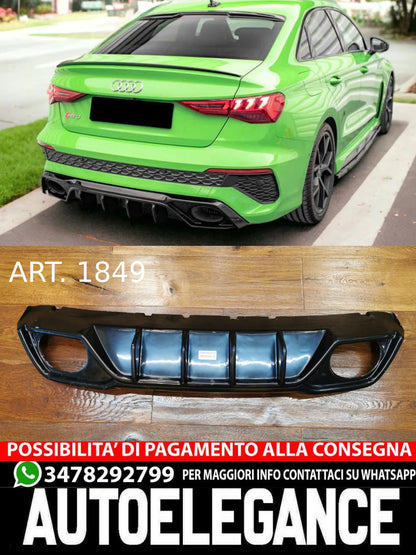 DIFFUSER SUITABLE FOR AUDI A3 8Y SEDAN RS3 LOOK TUNING GLOSSY BLACK 