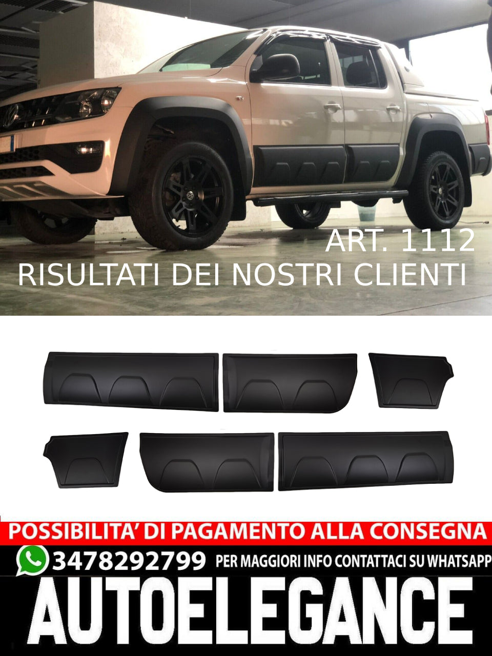 PROTEZIONE PORTIERE ADATTO PER VW AMAROK 2010-2019 LOOK MONSTER
