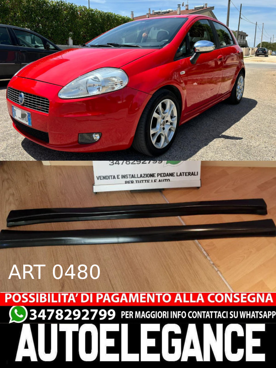 SKIRTS SUITABLE FOR FIAT PUNTO 188 1999/2005 RAW SPORTY LOOK 