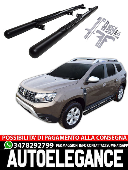 Pedane Laterali INOX ADATTO Per DACIA DUSTER 2017-2024 NERO