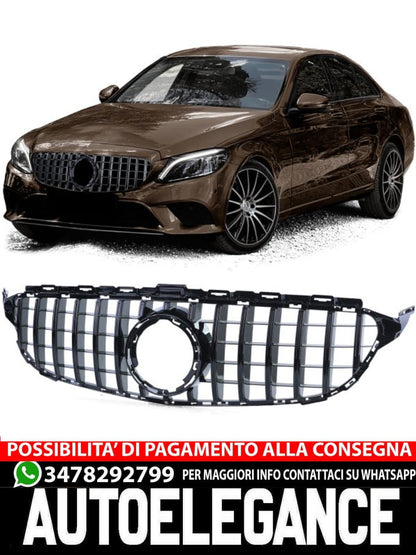 Griglia Sportiva Nera Cromata Lucida per Mercedes CLASSE C W205 S205 18-21