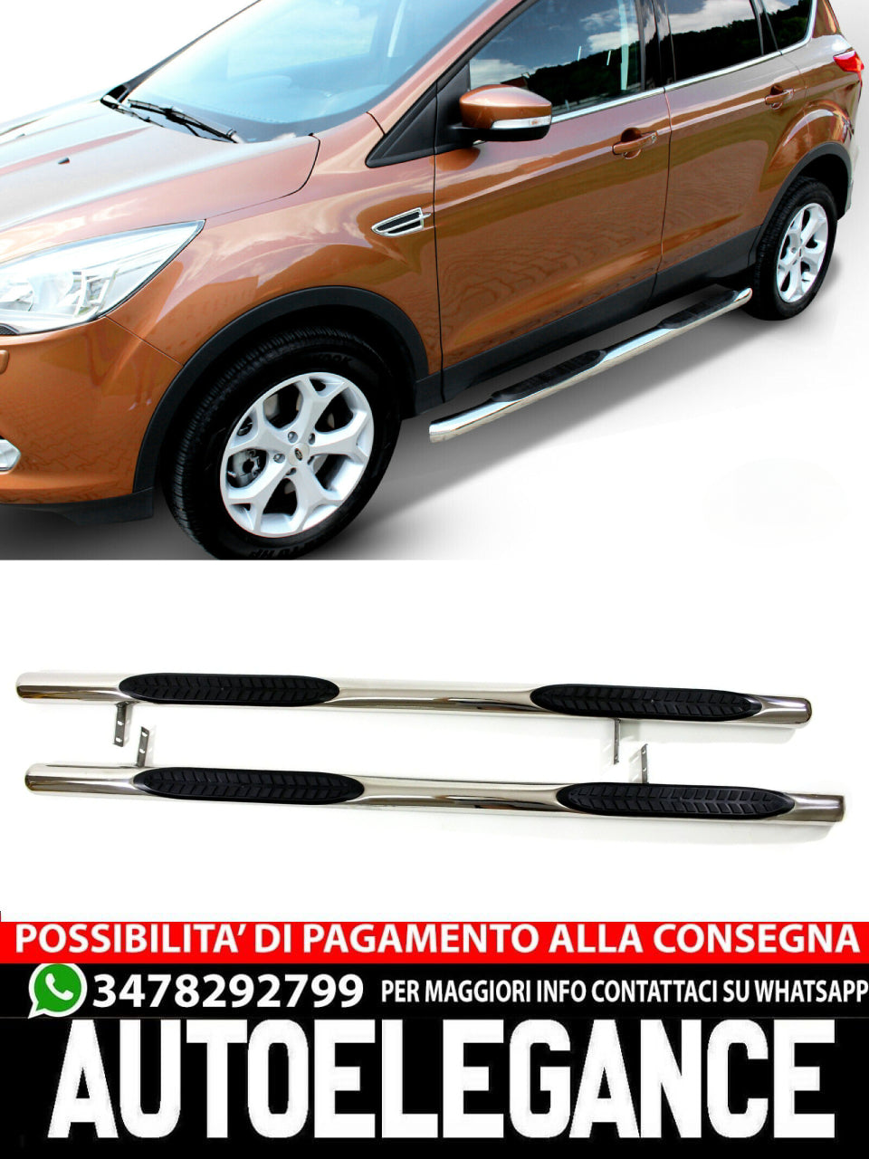 SIDE BARS RUNNING BOARDS FOR FORD KUGA II 2013-2019
