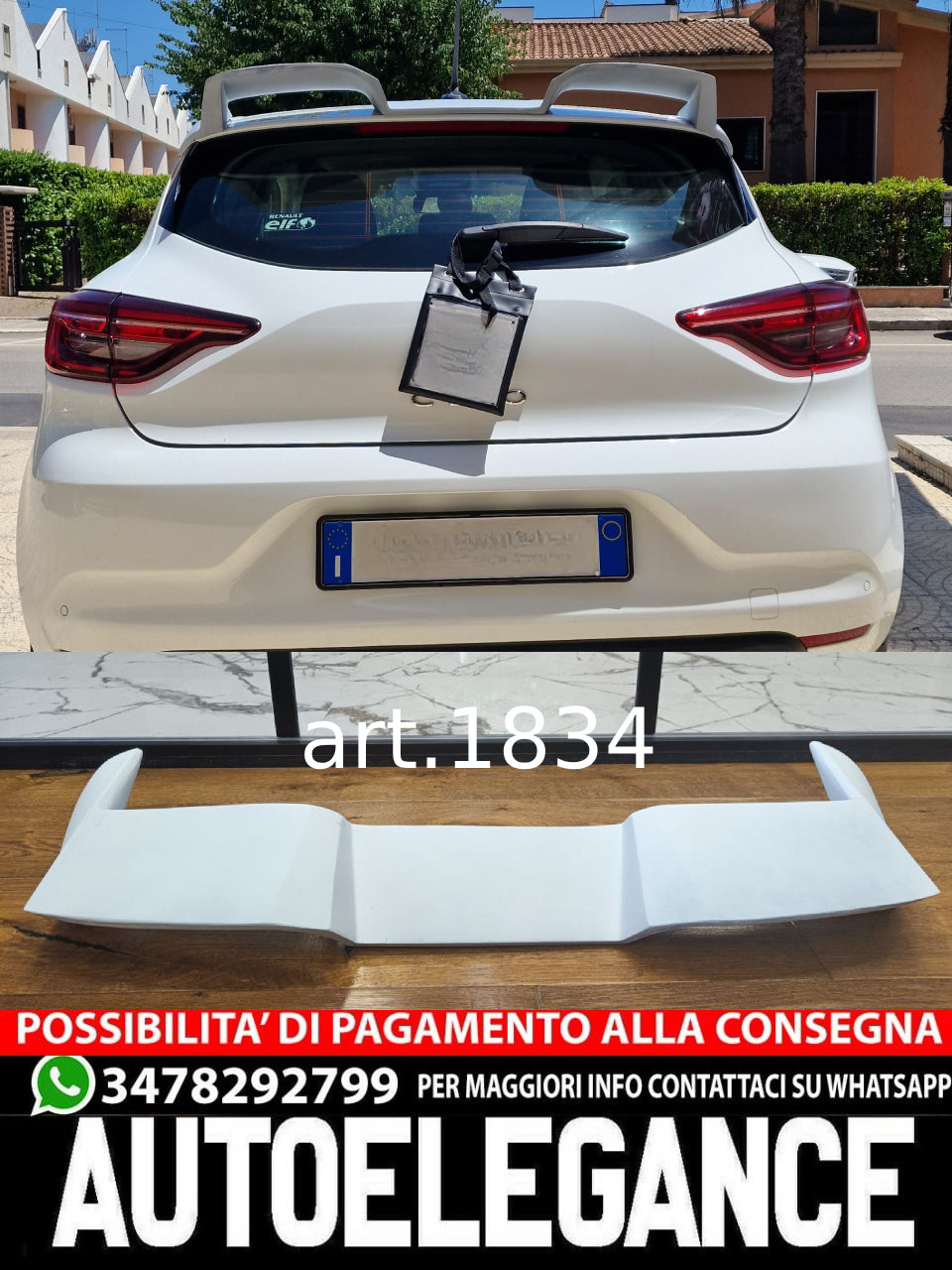 SPOILER SUITABLE FOR RENAULT CLIO 5 V 2019+ RAW CUP