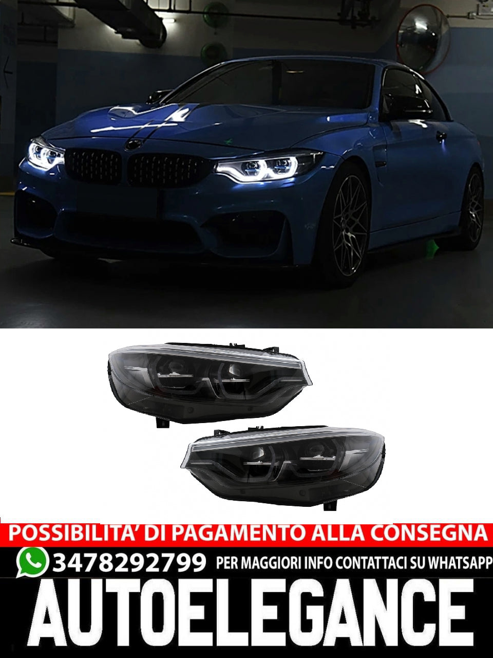 Fari a LED adatti per BMW Serie 4 F32 F33 F36 (2013-2019) Conversione da HID a LED
