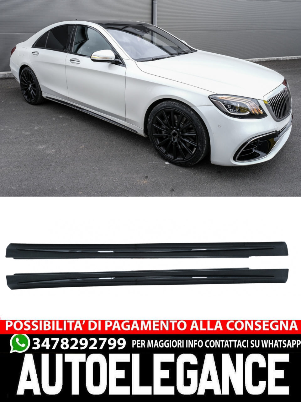 Side skirts suitable for Mercedes S-Class W222 Long Version (2013-2020)