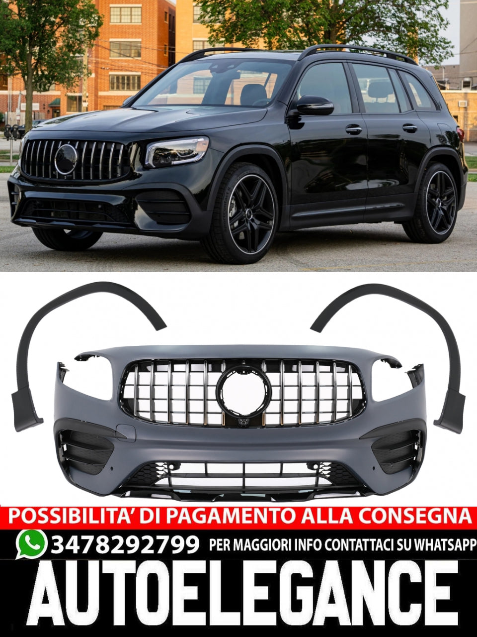 Front bumper suitable for Mercedes GLB X247 (2019 onwards) GLB 35 Design