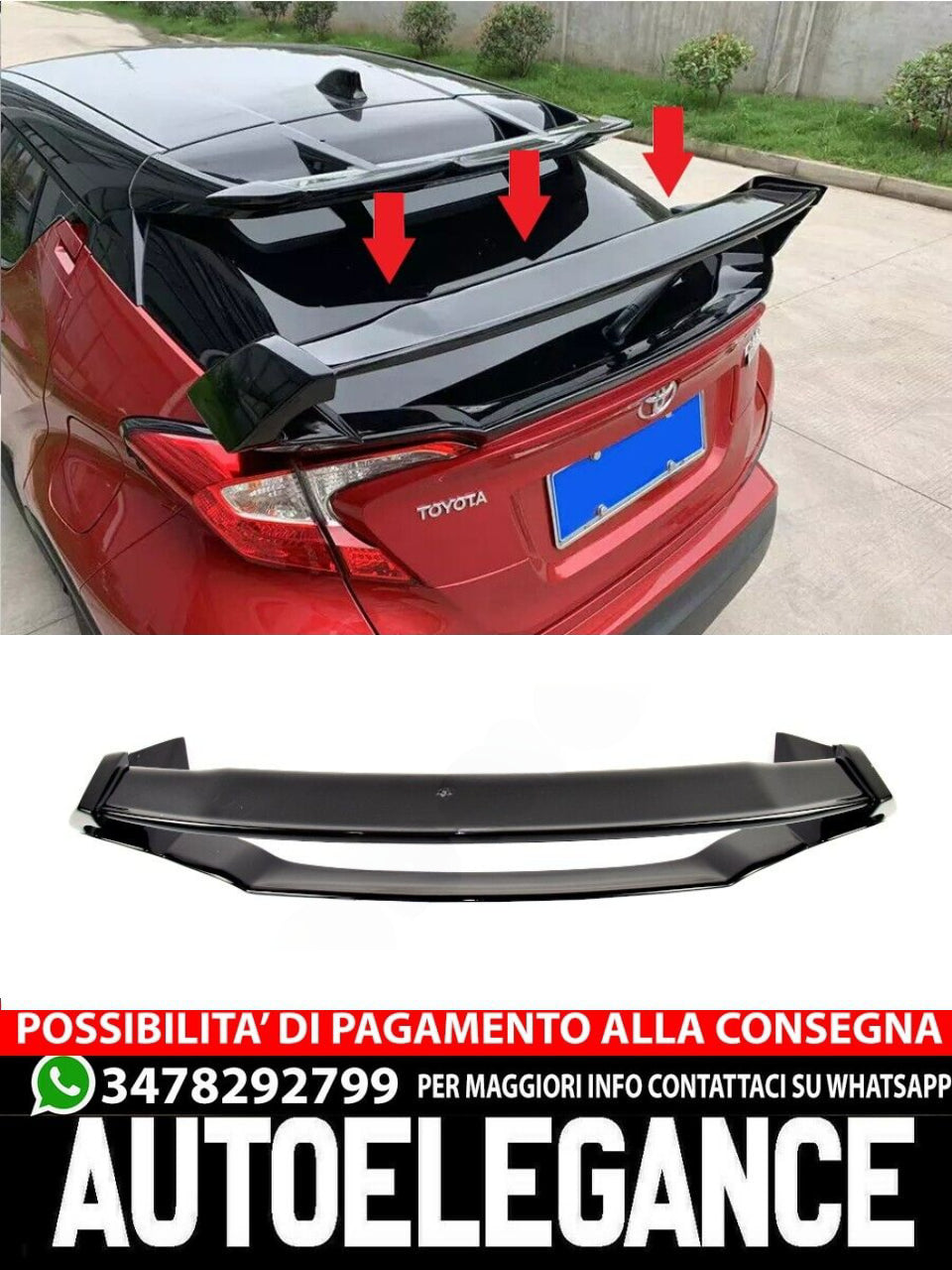 REAR SPOILER SUITABLE FOR TOYOTA CHR 2016-2023 