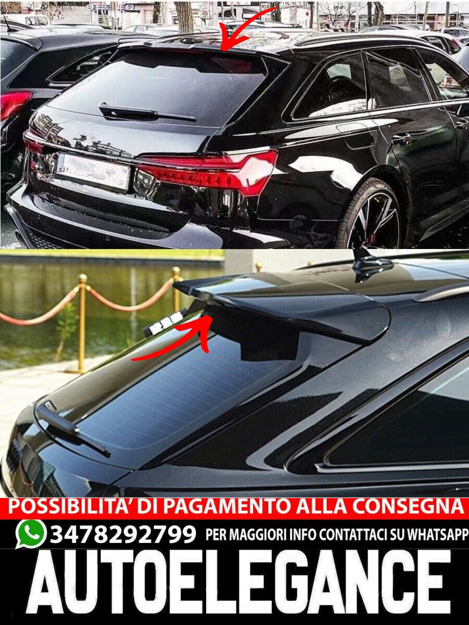 SPOILER POSTERIORE ADATTO PER AUDI A6 C8 AVANT 2018+