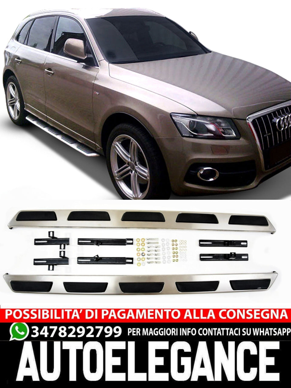 STAINLESS STEEL SIDE STEPS SUITABLE FOR AUDI Q5 2009-2015
