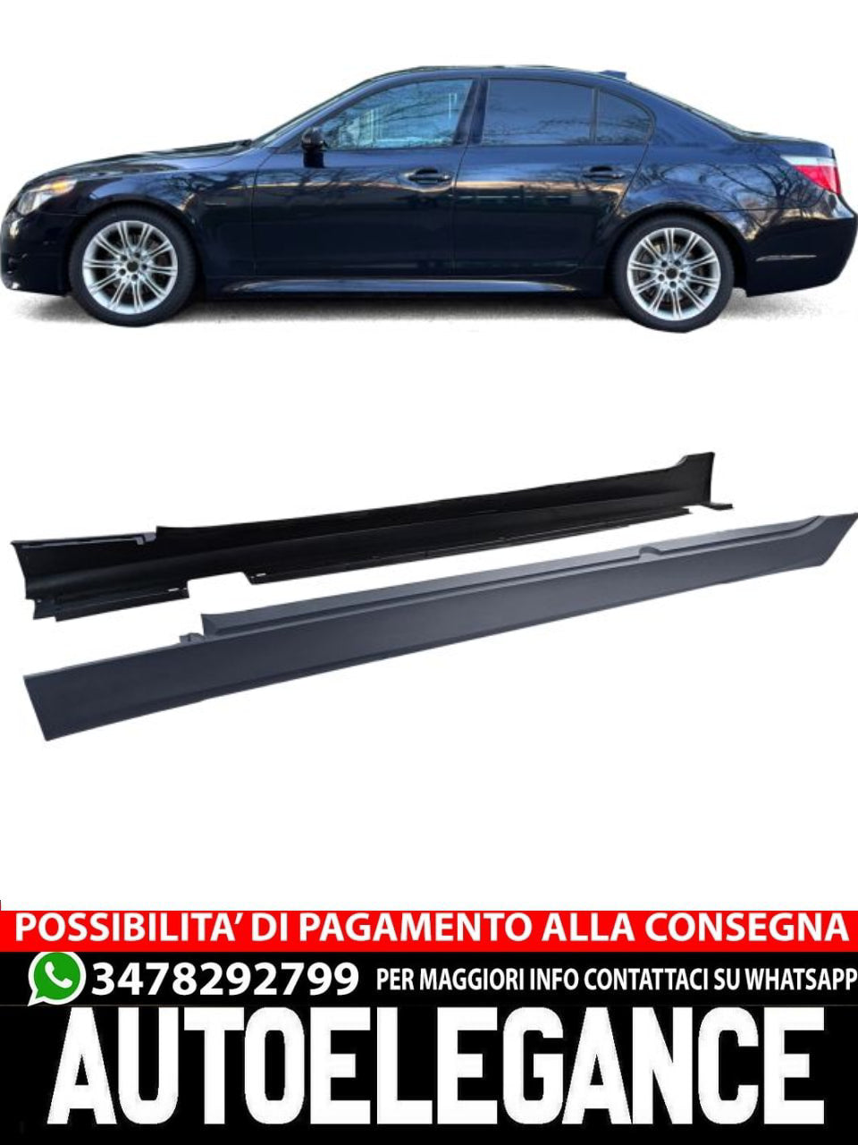 Minigonne laterali versione Sport adatta per Serie 5 BMW E60 Limousine E61