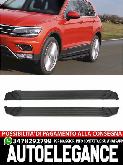 PEDANE LATERALI Alluminio ADATTO per Volkswagen Tiguan 2016-2024 Basic Black