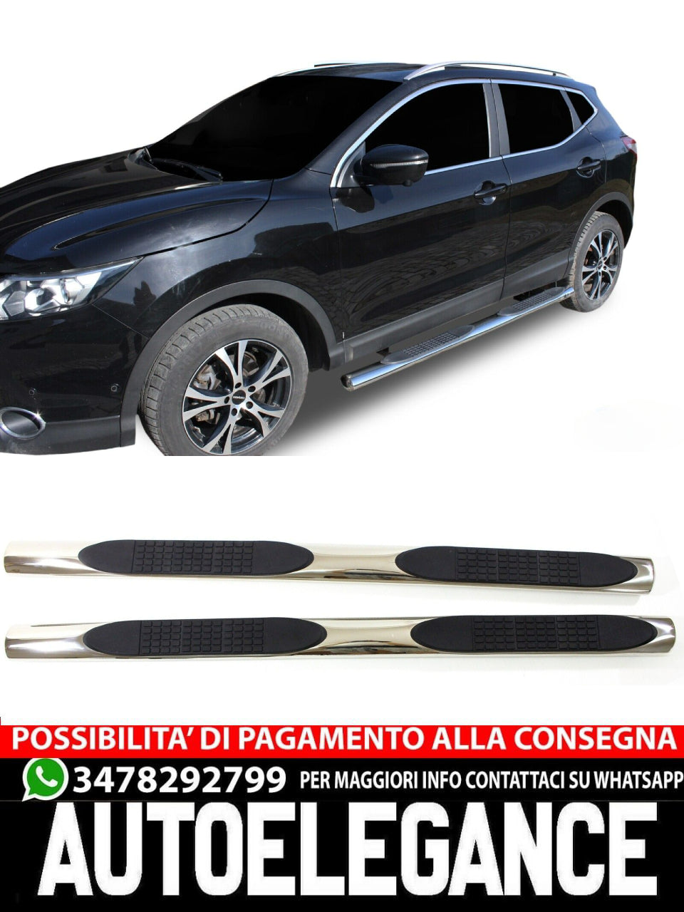 PEDANE SOTTOPORTA LATERALI PER NISSAN QASHQAI J11 2014-2018