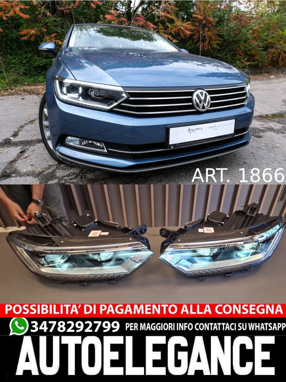 HEADLIGHTS SUITABLE FOR VW PASSAT B8 3G 2014-2019 FULL LED MATRIX DYNAMIC