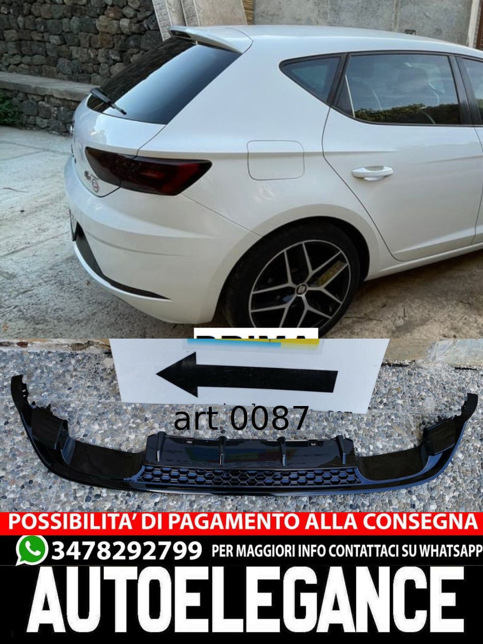 SPOILER DEL TETTO ADATTATO ALLA LEON 5F 5 PORTES 2012-2020 LOOK R300 ABS