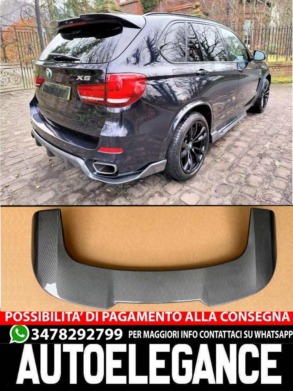 FRONT SPOILER SUITABLE FOR BMW X5 F15 CARBON LOOK TOP SPOILER 