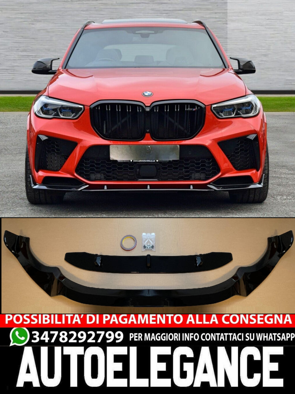 SPLITTER ANTERIORE ADATTO PER BMW X3 X3M SPORT GO1 2017