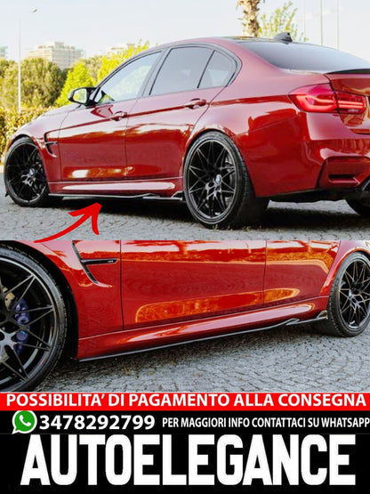 UNDER SKIRTS SUITABLE FOR BMW F80 2012+Lip M3 V2 Style GLOSSY BLACK 