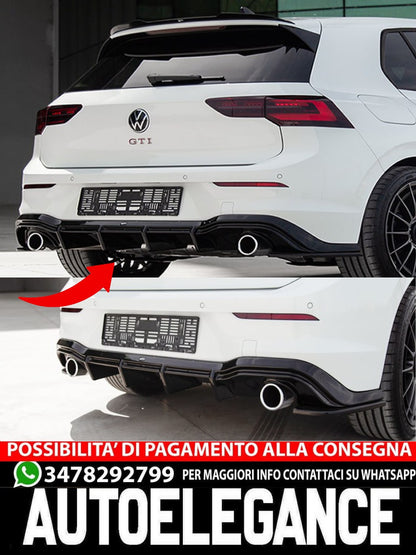 Diffusore ADATTO PER VW Golf Mk8 2019+ GTI V1 Style, nero lucido