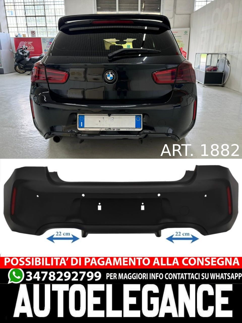 REAR BUMPER suitable for BMW 1 SERIES F20 F1 2015-2019 M2 LOOK 