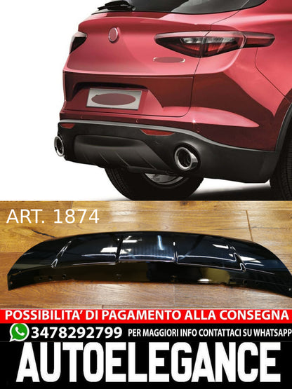 DIFFUSER SUITABLE FOR ALFA ROMEO STELVIO 949 2016-2020 GLOSSY BLACK