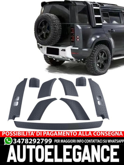 Set Coperture Protettive Offroad Nero Opaco per Land Rover Defender L663 110 ab19