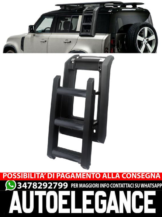 Scaletta da tetto Scaletta laterale nera lucida per Land Rover Defender 90 110 da 19