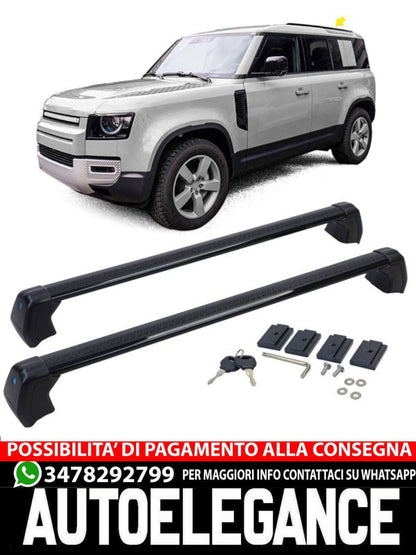 Barre trasversali portatutto in alluminio nero per Land Rover Defender 110 L663 dal 19