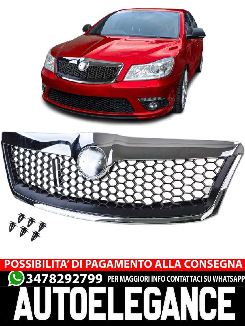 Griglia valigia Sport nera cromata adatta per Skoda Octavia 1Z Facelift 09-13
