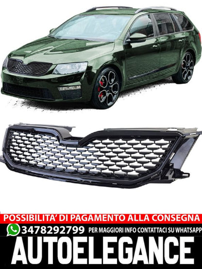 Griglia sportiva nera lucida adatta per Skoda Octavia 5E Prefacelift 12-17