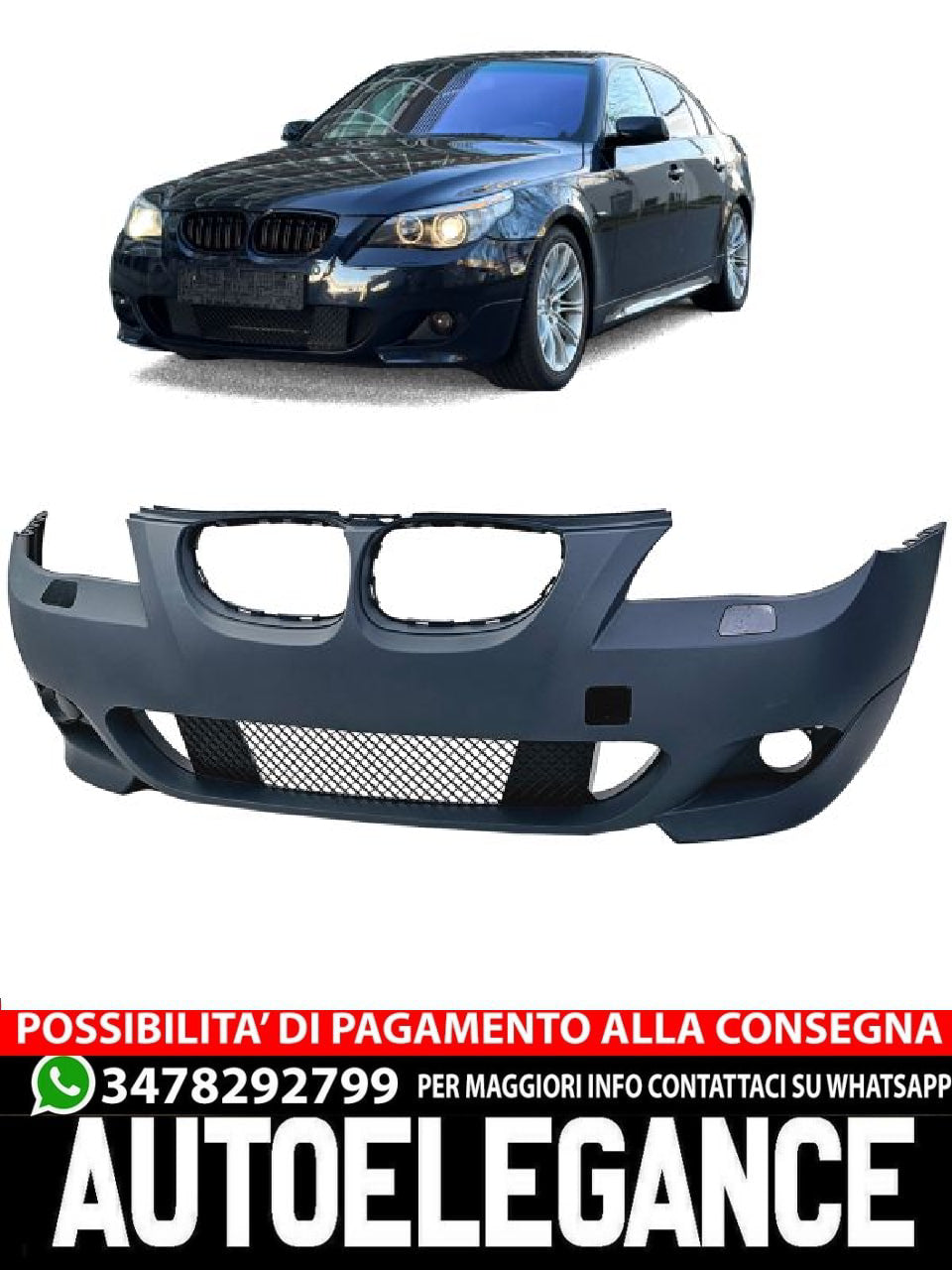 Front Sport Bumper Suitable for BMW 5 Series E60 Limousine E61 Touring 03-07
