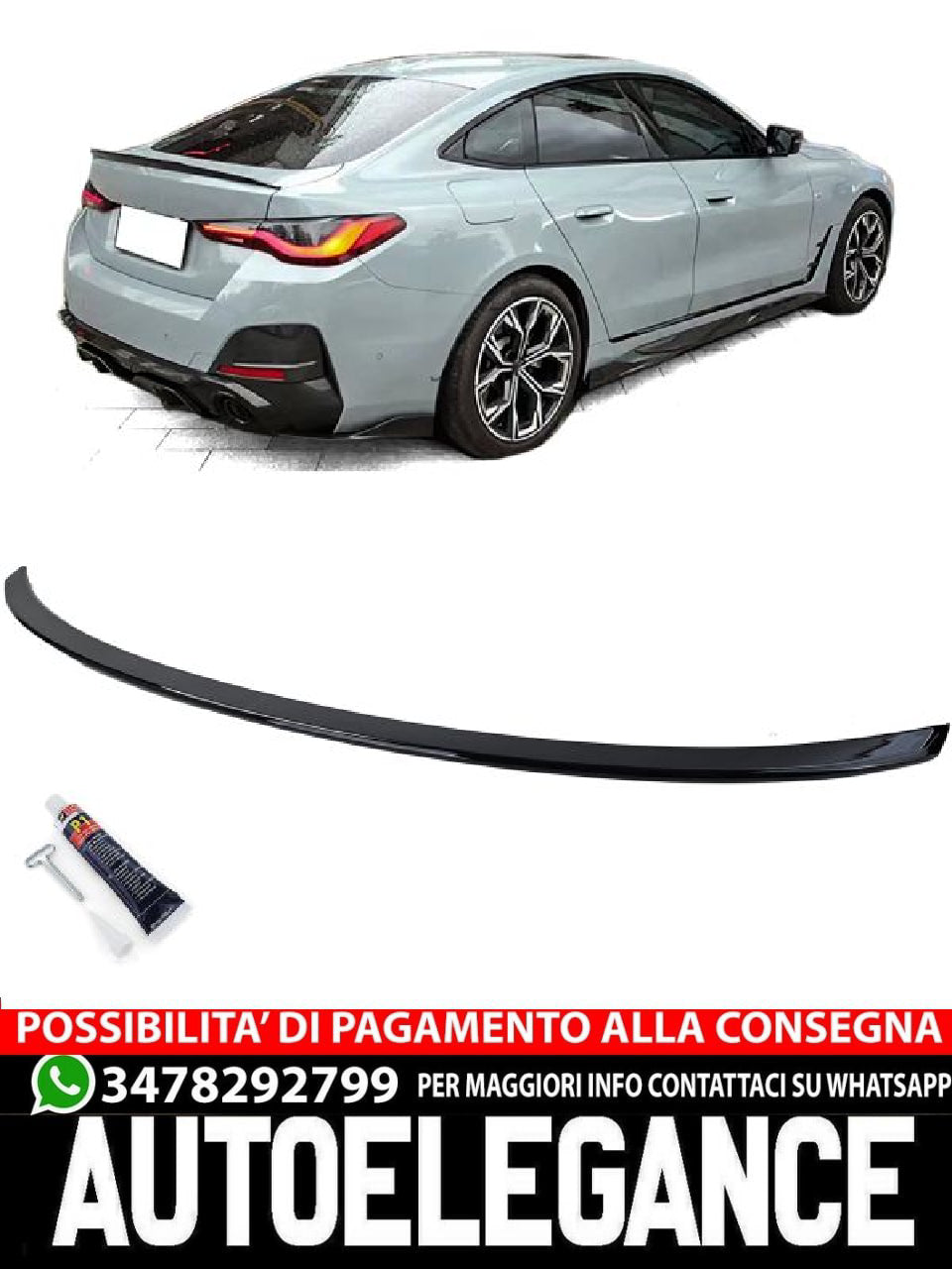 Rear Spoiler Lip Performance Black Gloss Suitable for BMW 4 Series G26 Gran Coupe