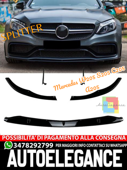 💎SPLITTER anteriore adatto per Mercedes W205 S205 C205 A205 solo C63 AMG💎