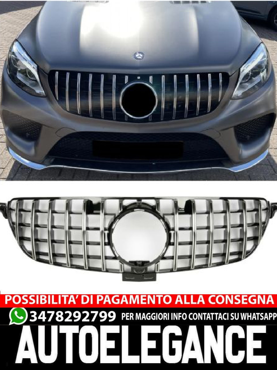 ➕Griglia sportiva per Mercedes W166 GLE DAL 2015 PANAMERICANA AMG GT OPTIK➕