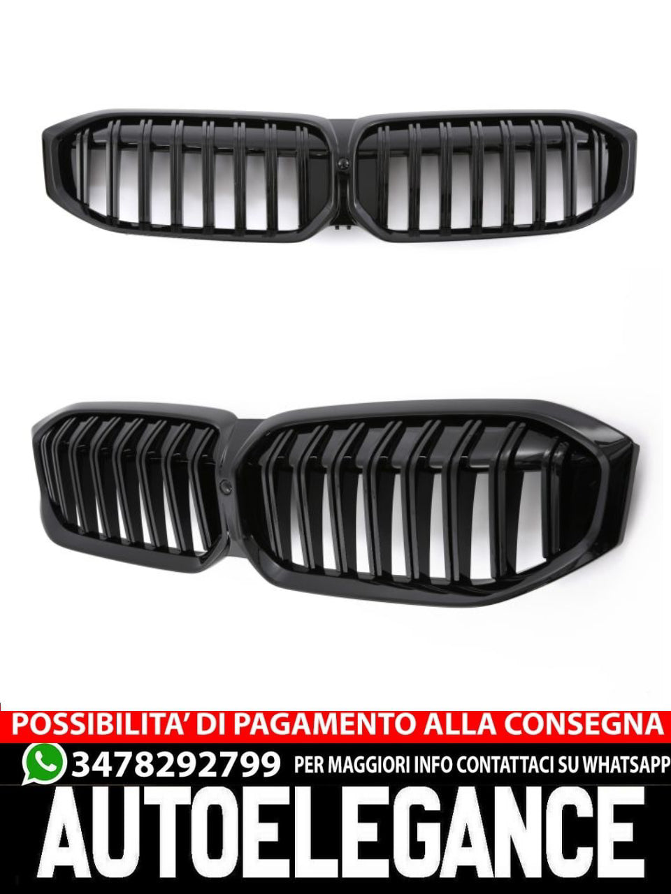 ✨GRIGLIA NERA LUCIDA ADATTO PER BMW SERIE 3 G20 G21 PRE-LCI✨