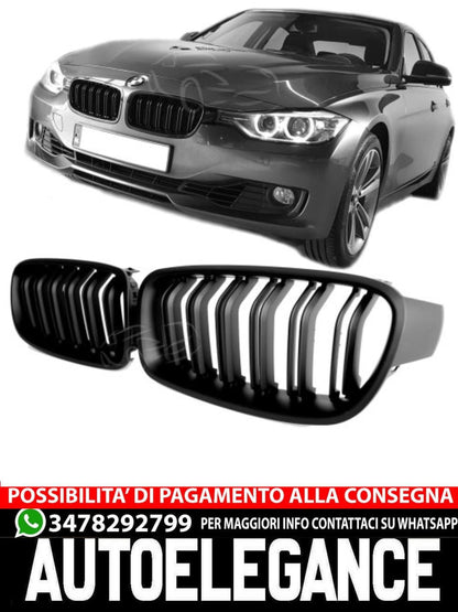 ✨MATTE BLACK DOUBLE BRIDGE RADIATOR GRILLE SUITABLE FOR BMW 3 SERIES F30 F31 SPORT✨